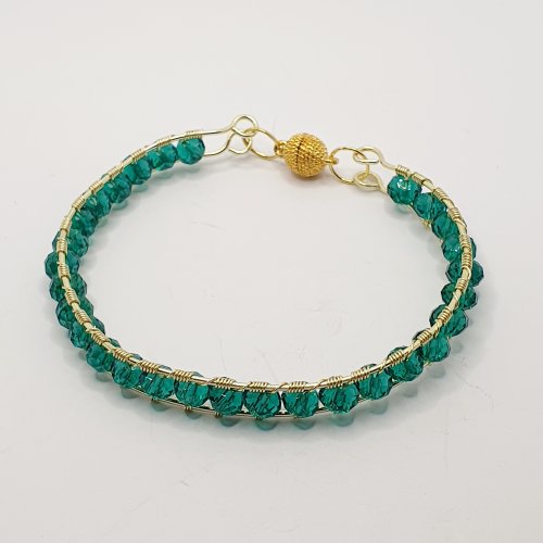 Natalie Patten's Simple Beaded Bangle Bracelet - , Contemporary Wire Jewelry, Wire Wrapping, Wrapping, Wire Wrapping Jewelry, bead and wire bangle